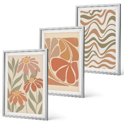 Composição de quadros moderna Flores abstratas em tons pastel