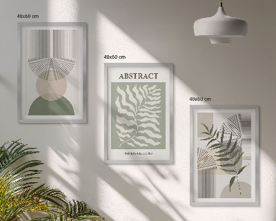 Conjunto de quadros para sala de estar Abstrações botânicas boho