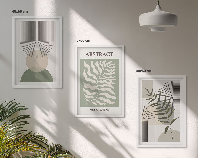 Conjunto de quadros para sala de estar Abstrações botânicas boho
