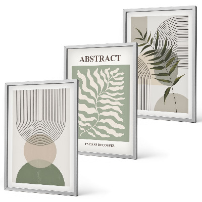 Conjunto de quadros para sala de estar Abstrações botânicas boho