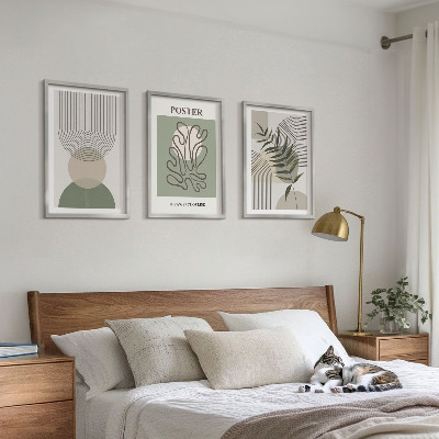 Composição de quadros moderna padrões botânicos geométricos