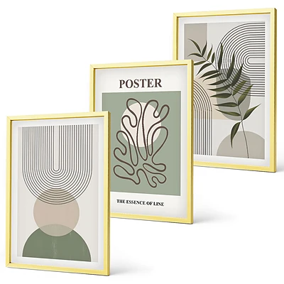 Conjunto de quadros estampa botânica geométrica decoração de parede moderna