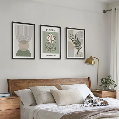 Conjunto de quadros estampa botânica geométrica decoração de parede moderna