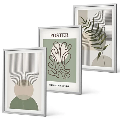 Conjunto de quadros estampa botânica geométrica decoração de parede moderna