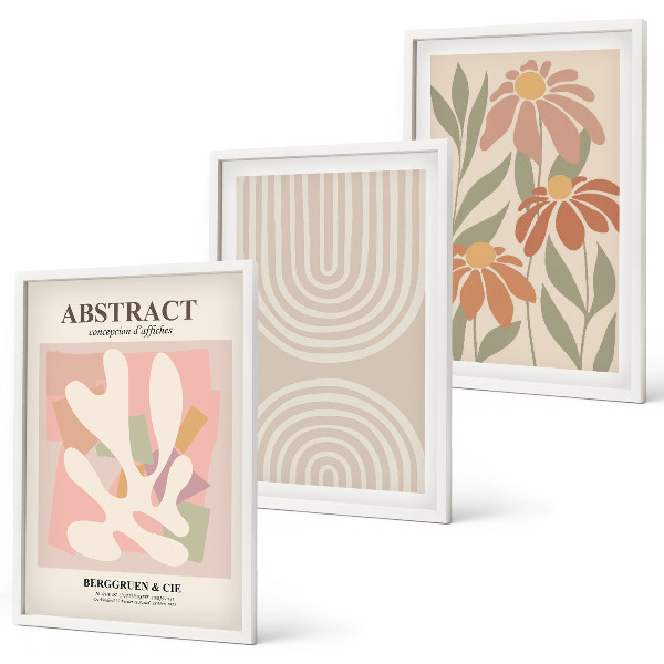 Conjunto de quadros para sala de estar Formas abstratas de plantas