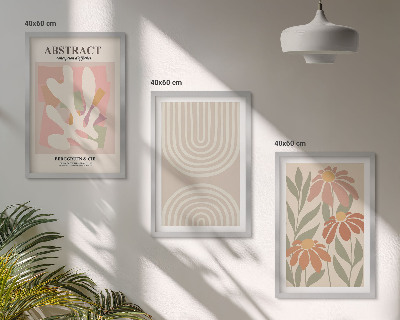 Conjunto de quadros para sala de estar Formas abstratas de plantas