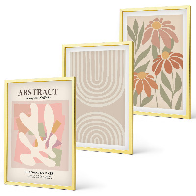 Conjunto de quadros para sala de estar Formas abstratas de plantas