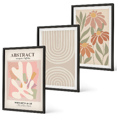 Conjunto de quadros para sala de estar Formas abstratas de plantas