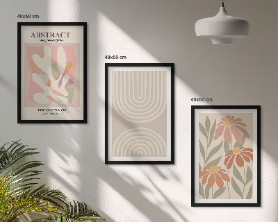 Conjunto de quadros para sala de estar Formas abstratas de plantas