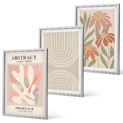 Conjunto de quadros para sala de estar Formas abstratas de plantas