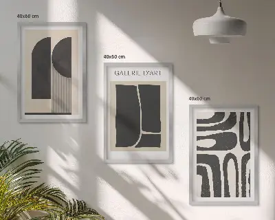Composição de quadros moderna com pôsteres abstratos minimalistas