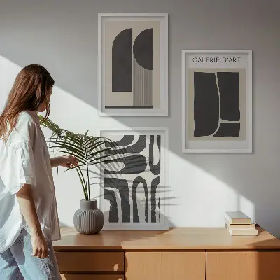 Composição de quadros moderna com pôsteres abstratos minimalistas