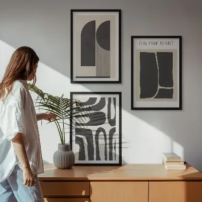 Composição de quadros moderna com pôsteres abstratos minimalistas