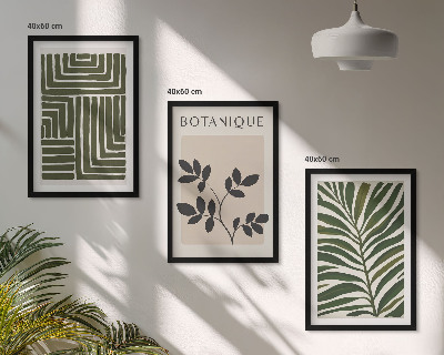Conjunto de 3 quadros com moldura minimalismo botânico boho