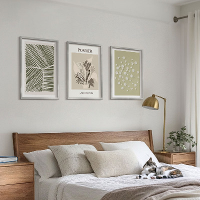 Conjunto de quadros para sala de estar Motivos vegetais discretos