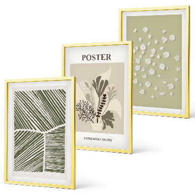 Conjunto de quadros para sala de estar Motivos vegetais discretos