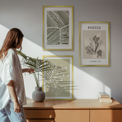 Conjunto de quadros para sala de estar Motivos vegetais discretos