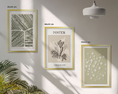 Conjunto de quadros para sala de estar Motivos vegetais discretos