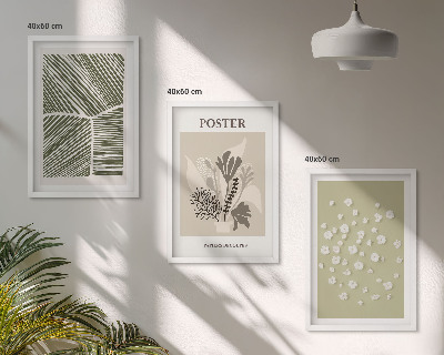 Conjunto de quadros para sala de estar Motivos vegetais discretos
