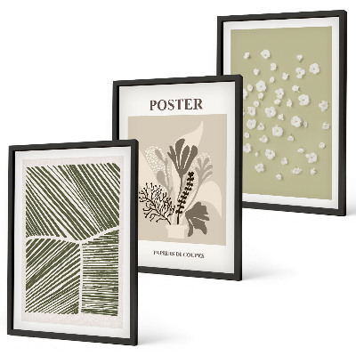 Conjunto de quadros para sala de estar Motivos vegetais discretos