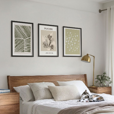 Conjunto de quadros para sala de estar Motivos vegetais discretos