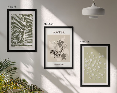 Conjunto de quadros para sala de estar Motivos vegetais discretos
