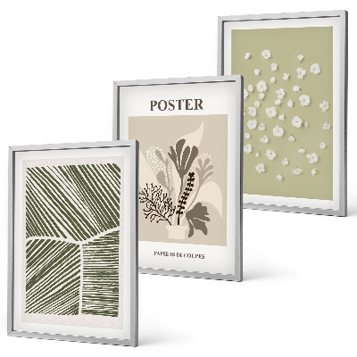 Conjunto de quadros para sala de estar Motivos vegetais discretos