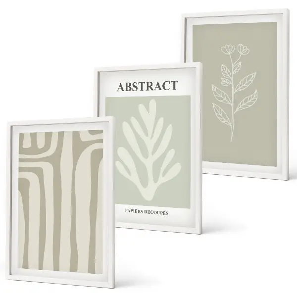 Composição de quadros moderna com padrões abstratos de plantas