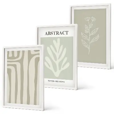 Composição de quadros moderna com padrões abstratos de plantas