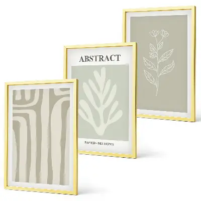 Composição de quadros moderna com padrões abstratos de plantas