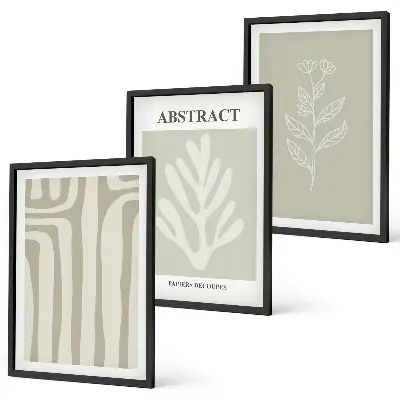 Composição de quadros moderna com padrões abstratos de plantas
