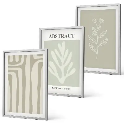 Composição de quadros moderna com padrões abstratos de plantas