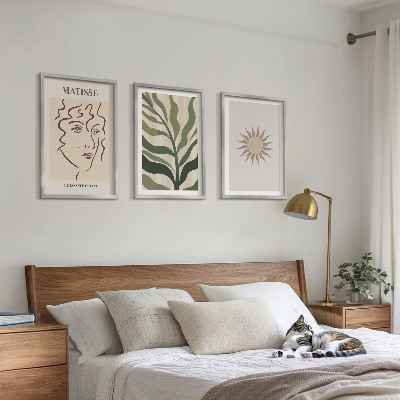 Conjunto de quadros para sala de estar Padrões abstratos de plantas