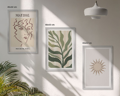 Conjunto de quadros para sala de estar Padrões abstratos de plantas