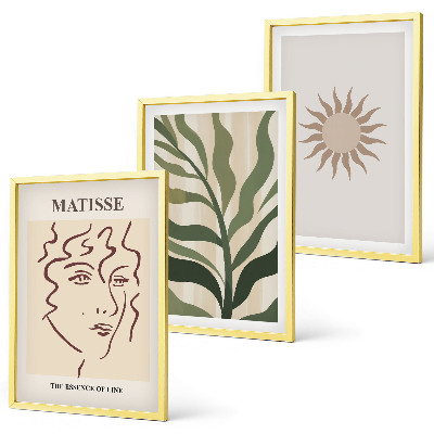 Conjunto de quadros para sala de estar Padrões abstratos de plantas