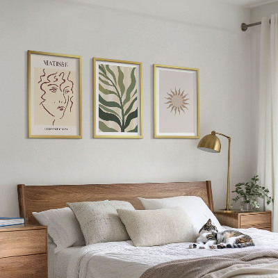 Conjunto de quadros para sala de estar Padrões abstratos de plantas