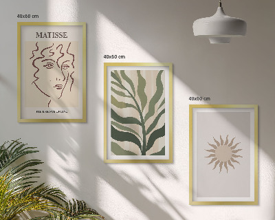 Conjunto de quadros para sala de estar Padrões abstratos de plantas