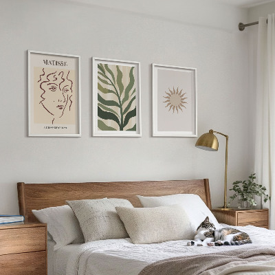 Conjunto de quadros para sala de estar Padrões abstratos de plantas