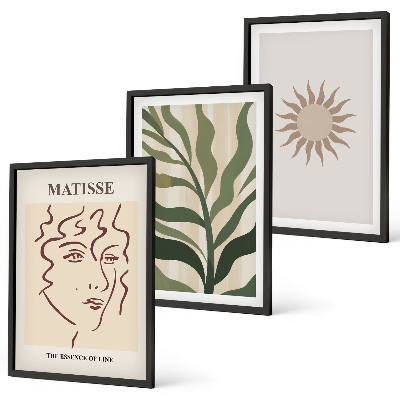 Conjunto de quadros para sala de estar Padrões abstratos de plantas