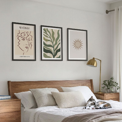 Conjunto de quadros para sala de estar Padrões abstratos de plantas