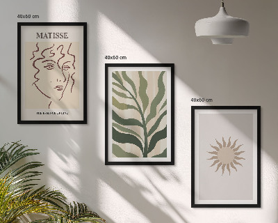 Conjunto de quadros para sala de estar Padrões abstratos de plantas