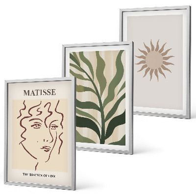 Conjunto de quadros para sala de estar Padrões abstratos de plantas