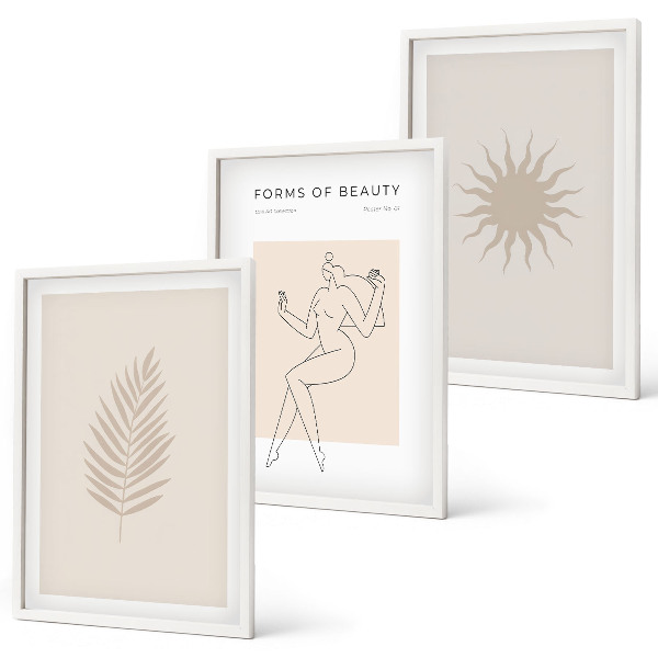 Conjunto de quadros para sala de estar Uma coleção de formas minimalistas