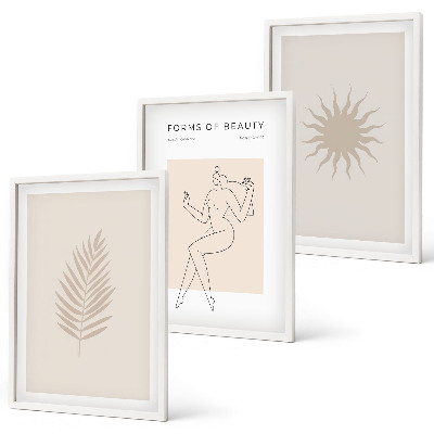 Conjunto de quadros para sala de estar Uma coleção de formas minimalistas