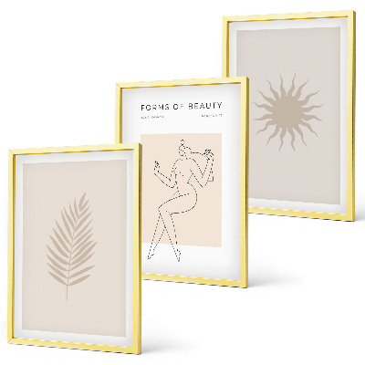 Conjunto de quadros para sala de estar Uma coleção de formas minimalistas