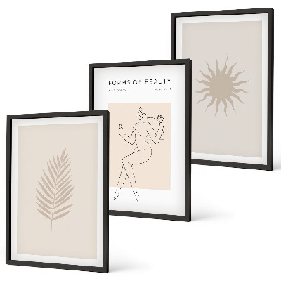 Conjunto de quadros para sala de estar Uma coleção de formas minimalistas