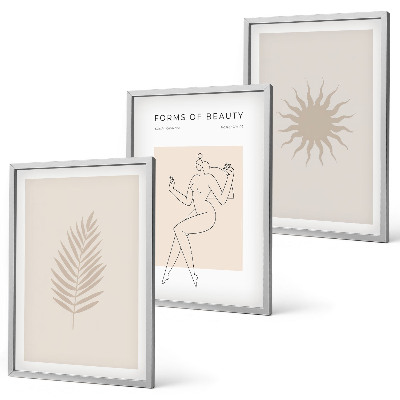 Conjunto de quadros para sala de estar Uma coleção de formas minimalistas
