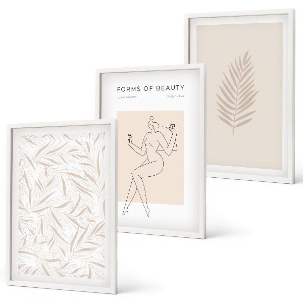 Composição de quadros moderna Motivos botânicos minimalistas