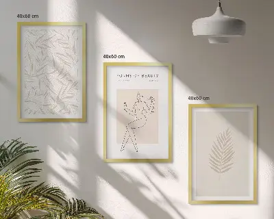 Composição de quadros moderna com motivos botânicos minimalistas