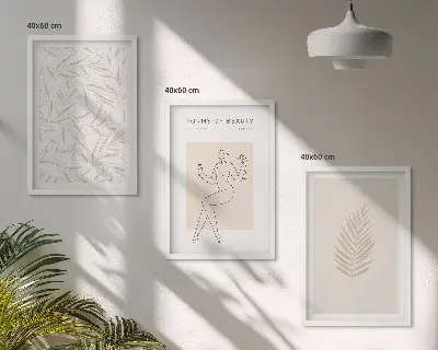 Composição de quadros moderna com motivos botânicos minimalistas